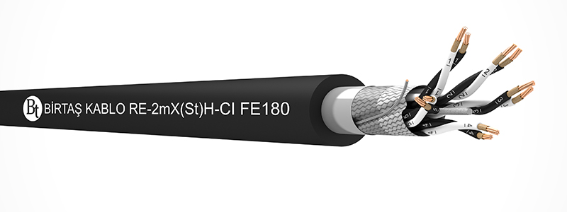 RE-m2X(St)H-CI FE180  90°C / 500 V Cu/MT/XLPE/OSCR/LSZH/MP